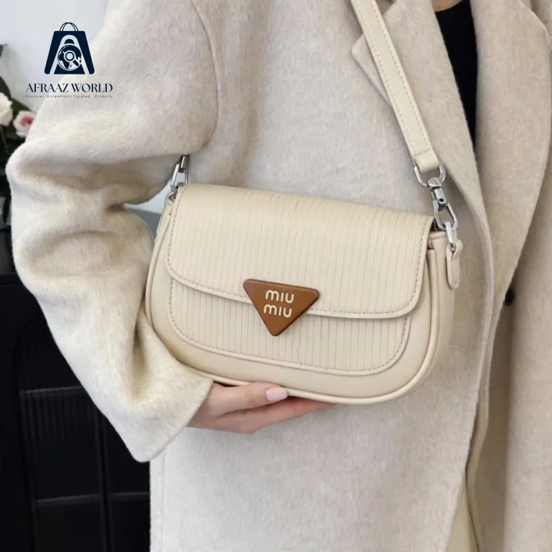 Elegant MIU MIU  Pink Textured Crossbody Bag with Triangle Logo