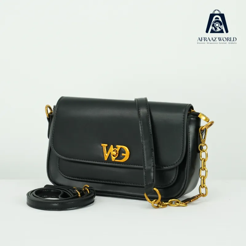 Luxury Chocolate Brown Crossbody Bag for Women | Gold Chain Leather Purse by Afraaz World