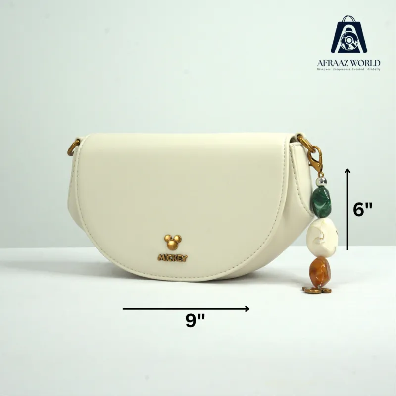 Luxury White Mickey Leather Mini Crossbody Bag – Afraaz World